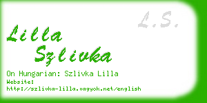 lilla szlivka business card